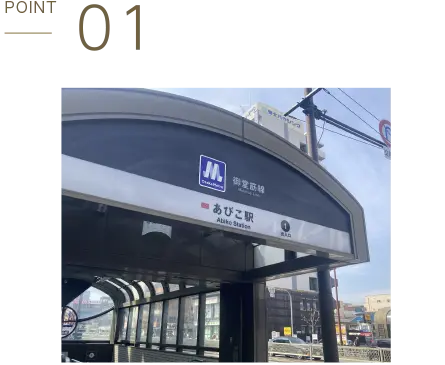 あびこ駅すぐの通いやすい立地